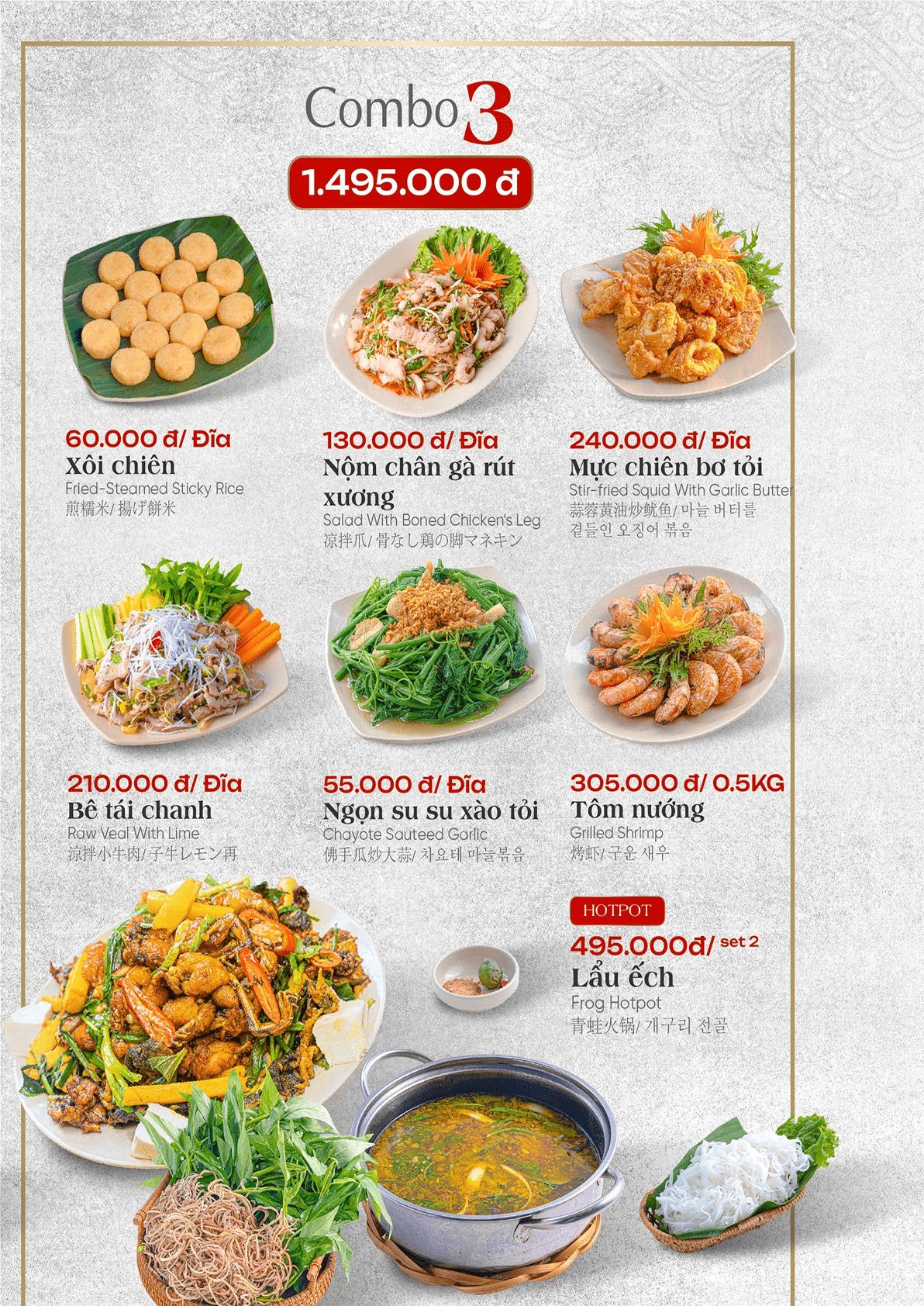 Trang menu nhà hàng Lẩu Đức Trọc số 21