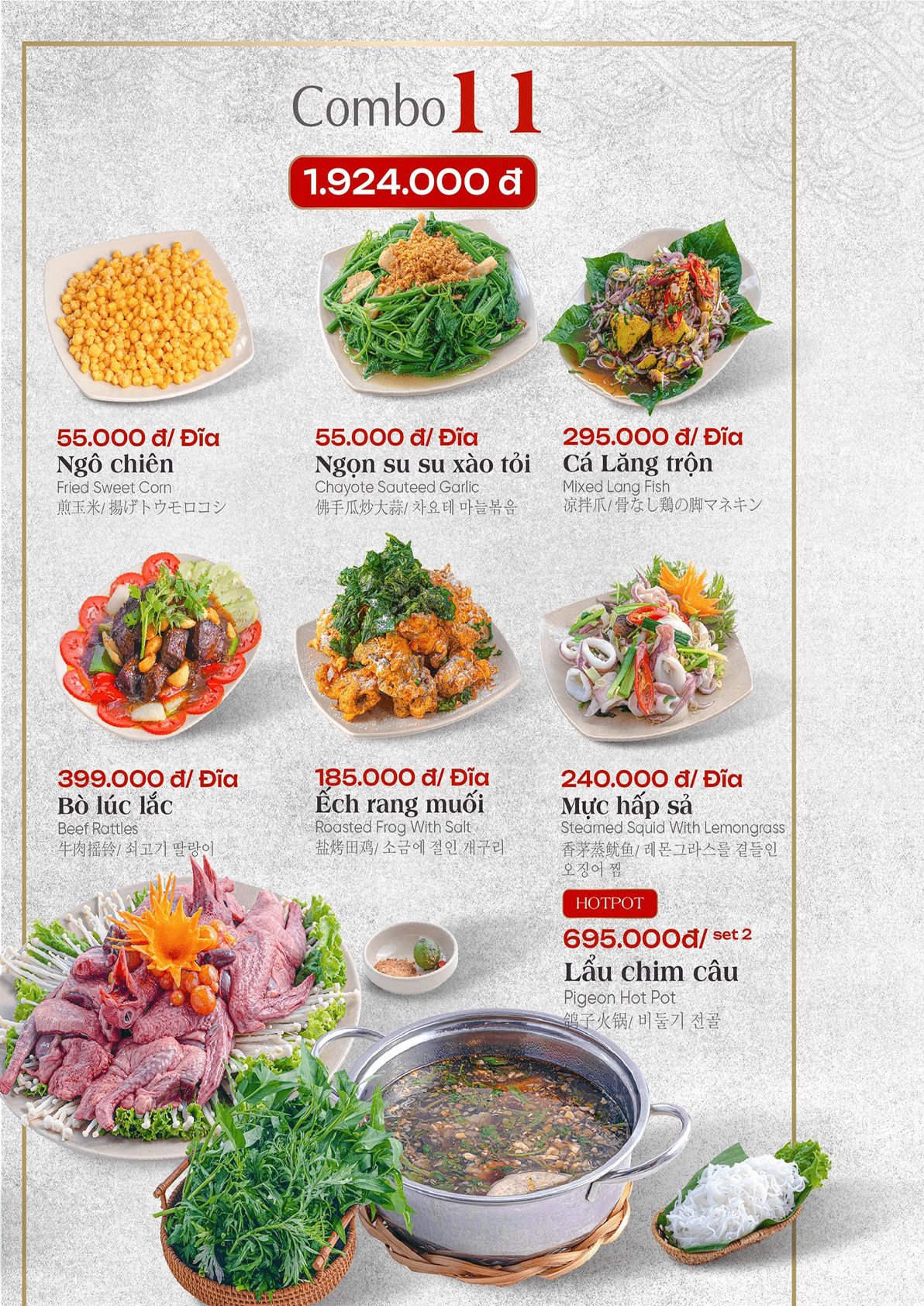Trang menu nhà hàng Lẩu Đức Trọc số 29