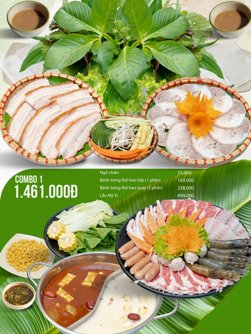 Combo 1: Bánh tráng – Lẩu mỹ vị