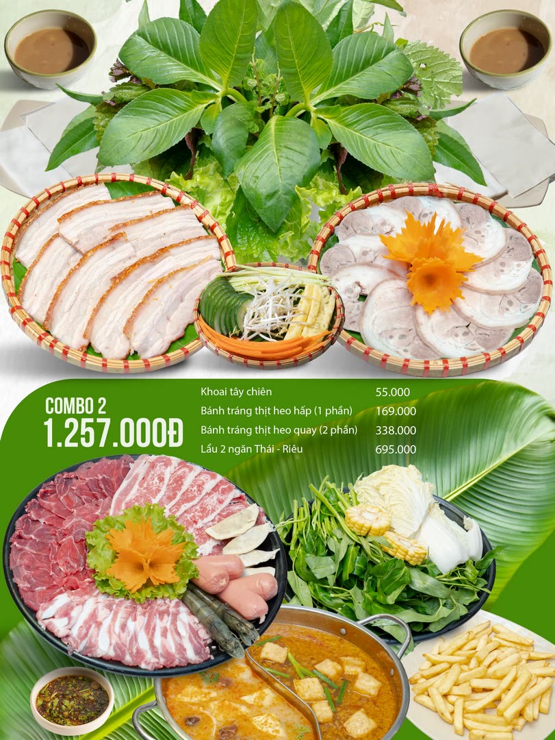Combo 2: Bánh tráng – Lẩu 2 ngăn